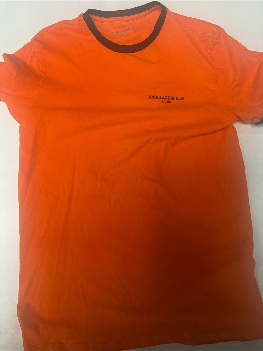 Karl Lagerfeld Orange T-Shirt with Black Trim